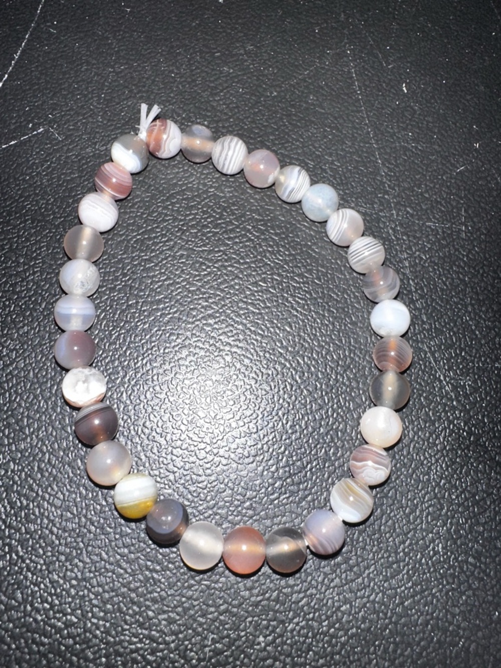 Botswana Agate Stretch Bracelet - Neutral Multicolor